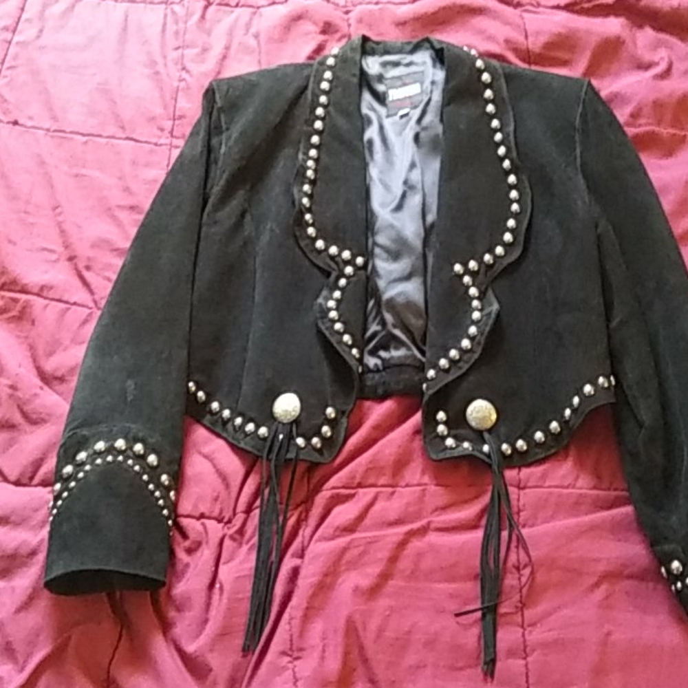 Leather studded jacket